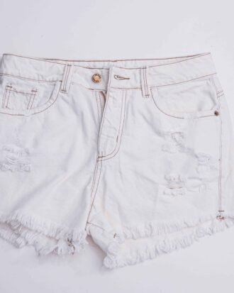 Short blanco denim rotos