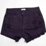 Short negro denim rotos